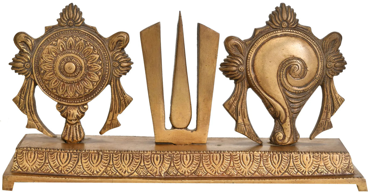 4" Vaishnava Symbols in Brass | Handmade | Made in India