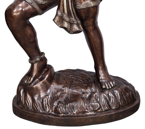 66" Large Standing Lord Hanuman Brass Idol | Handmade | Made in India