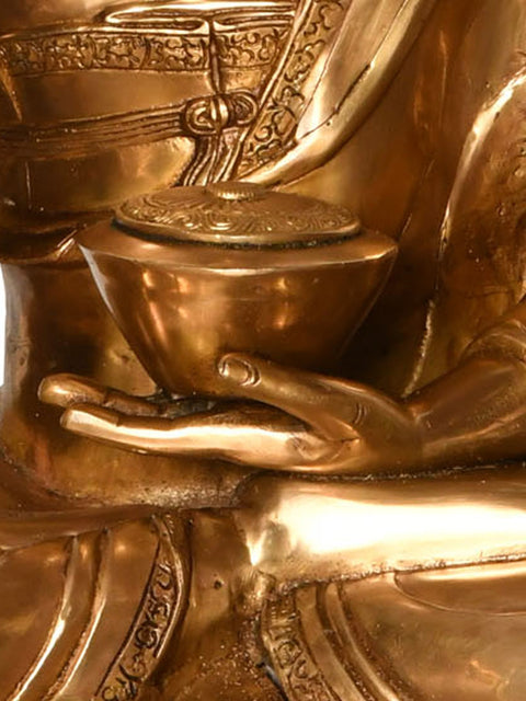 34" Tibetan Buddhist Deity Large Size Preaching Buddha In Brass | Handmade | Made In India