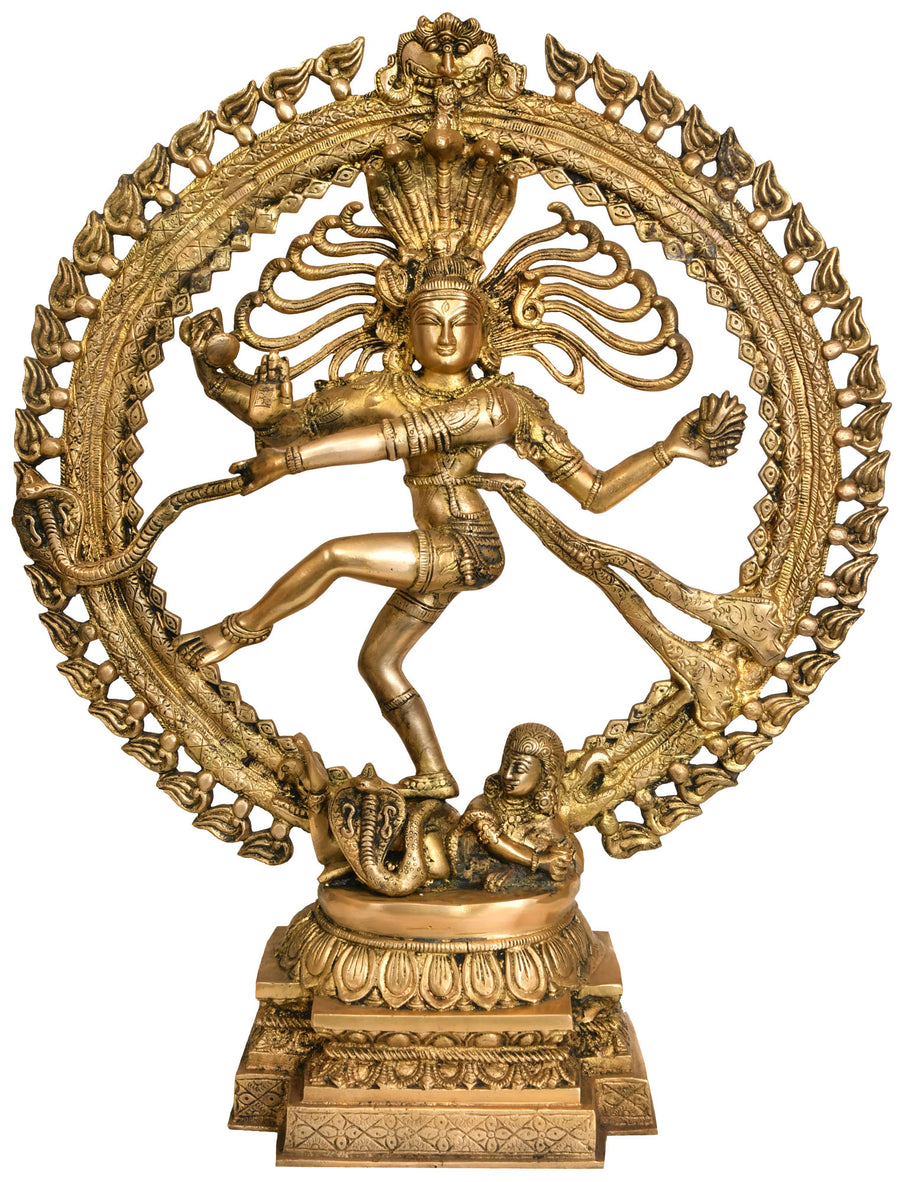 22" Handmade Nataraja Brass Statue for Home Decor