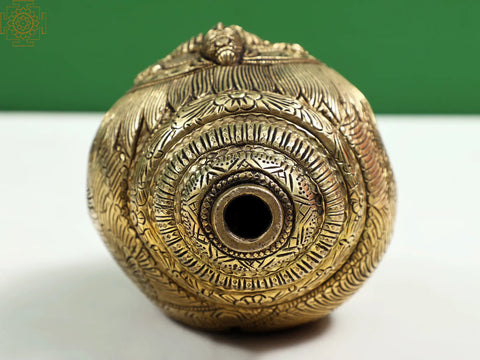 4" Surya Bhagawan Conch -Wall Hanging in Brass | Handmade | Made in India