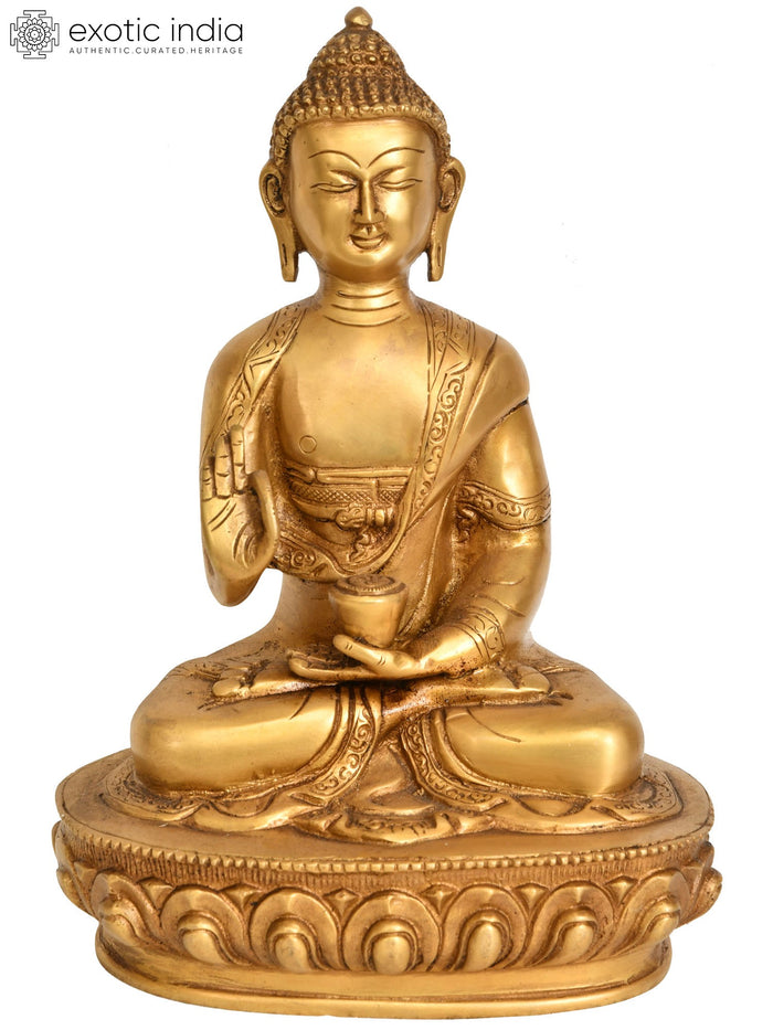 9" Preaching Buddha (Tibetan Buddhist Deity) In Brass | Handmade | Made In India