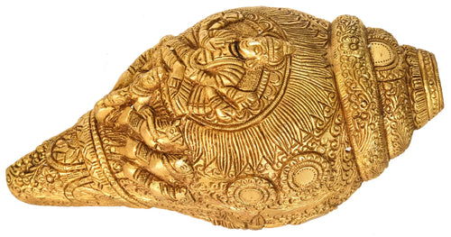 9" Surya Bhagawan Conch Brass Wall Hanging Handmade
