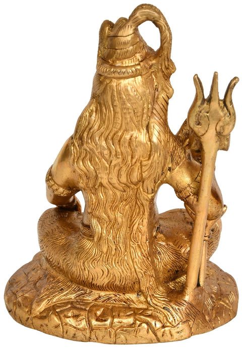 7" Mahayogi Shiva Granting Abhaya In Brass | Handmade | Made In India
