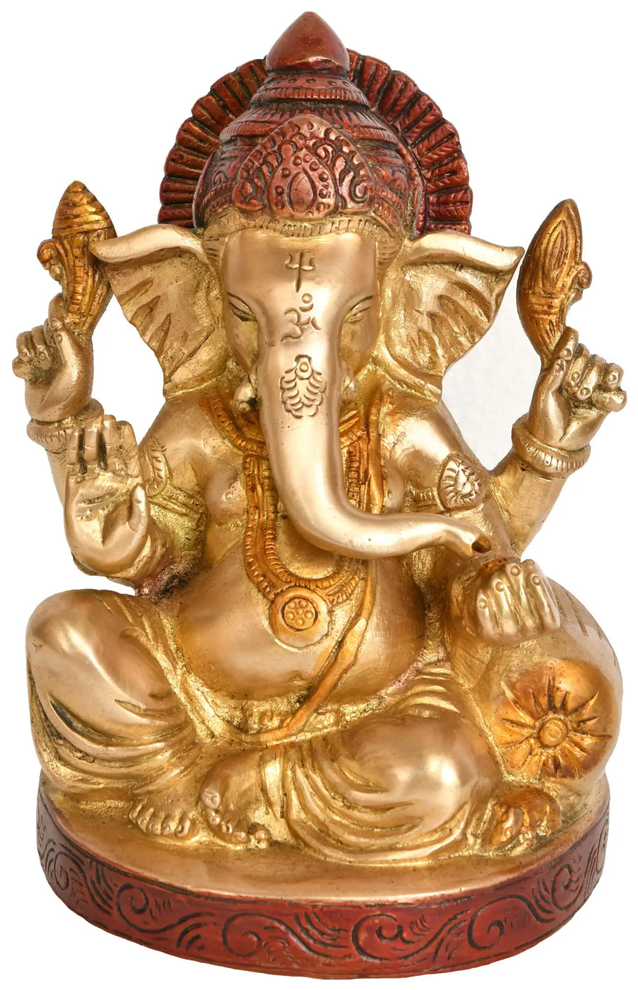 6" Blessing Lord Ganesha Handmade Brass Statue