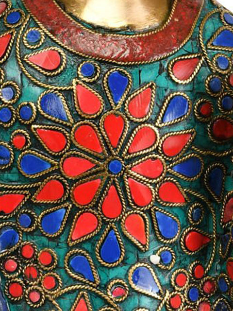 15" Standing Buddha in Varada Mudra In Brass | Handmade | Made In India
