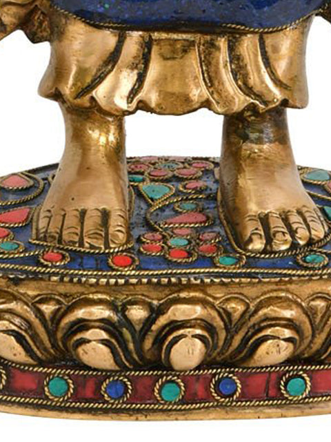 15" Standing Buddha in Varada Mudra In Brass | Handmade | Made In India