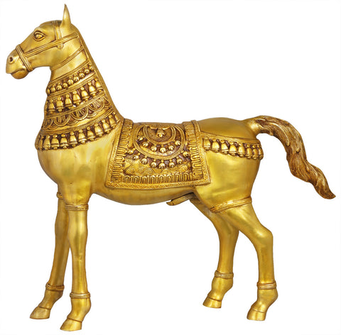 Large Size Horse with Decorated Saddle