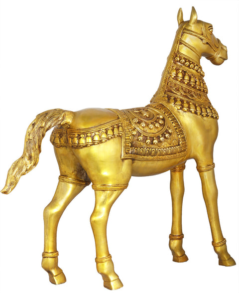 Large Size Horse with Decorated Saddle