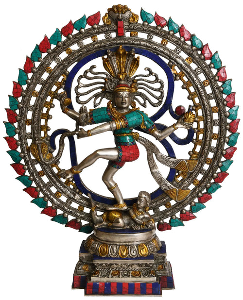 23" Nataraja in OM Handmade Brass Statue for Pooja