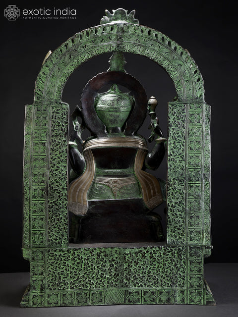 33" Large Temple Ganesha Brass Sculpture | Handmade | Made In India