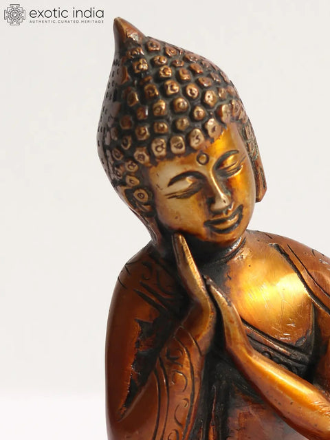 6" Thinking Buddha Statue - Brass Tibetan Buddhist Idols