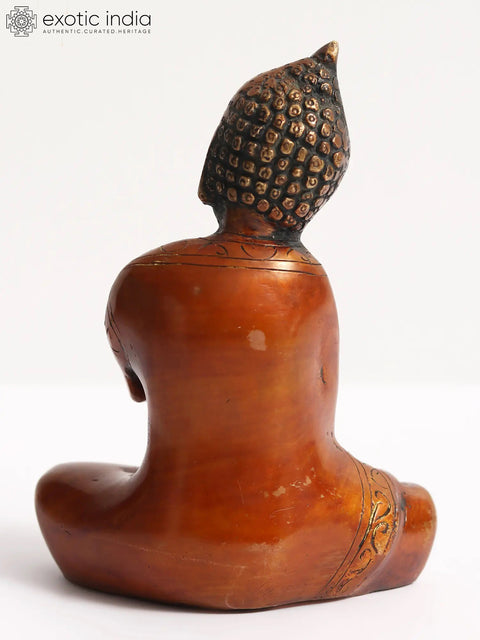 6" Thinking Buddha Statue - Brass Tibetan Buddhist Idols