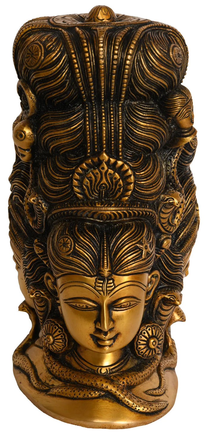 8" Mukhalingam (Parvati on Rear Side) in Brass | Handmade | Made in India