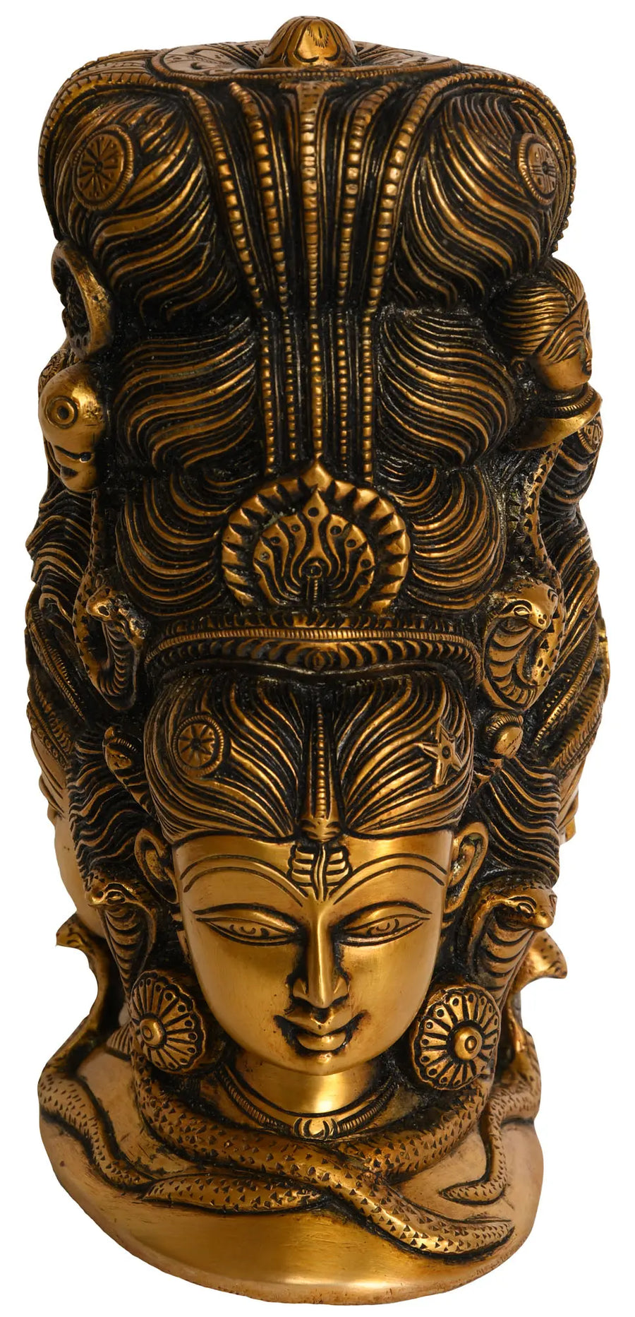 8" Mukhalingam Brass Statue with Parvati Handmade