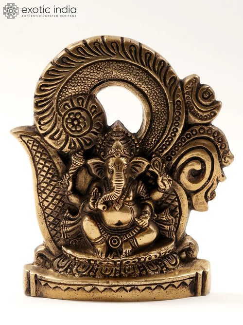 OM Ganesha Brass Wall Hanging Plate for Home Pooja
