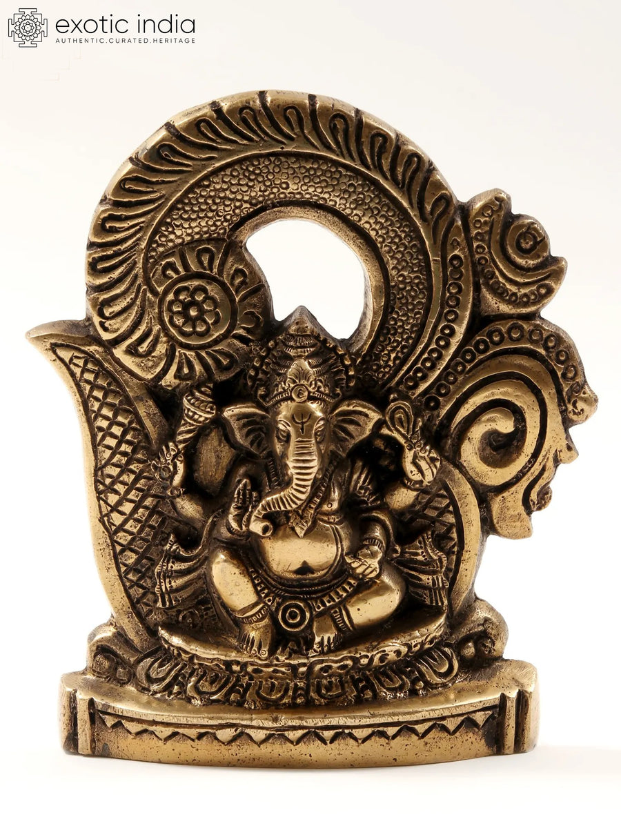 OM Ganesha Brass Wall Hanging Plate for Home Pooja