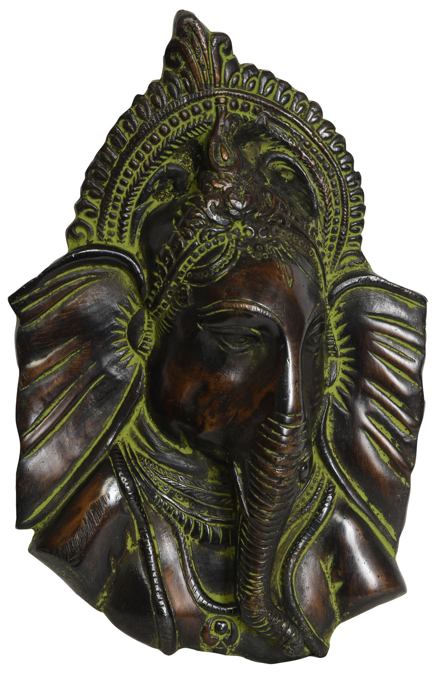 10" Brass Ganapati Wall Hanging Plate Handmade