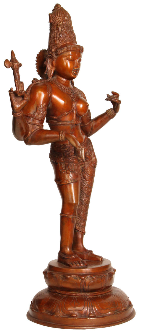 26" Large Size Ardhanarishvara Brass Statue | Handmade Shiva Shakti Idol | Made in India
