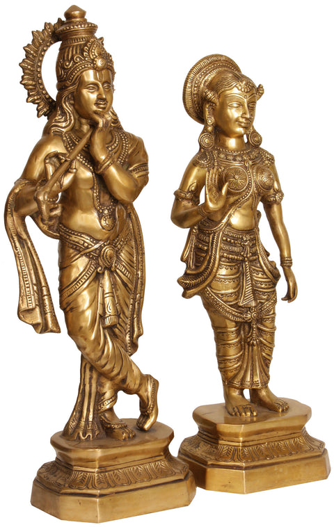 24" Radha Krishna In Brass | Handmade | Made In India