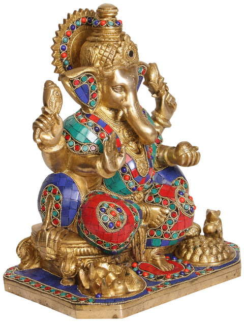 11" Puja Ganesha In Brass | Handmade | Made In India