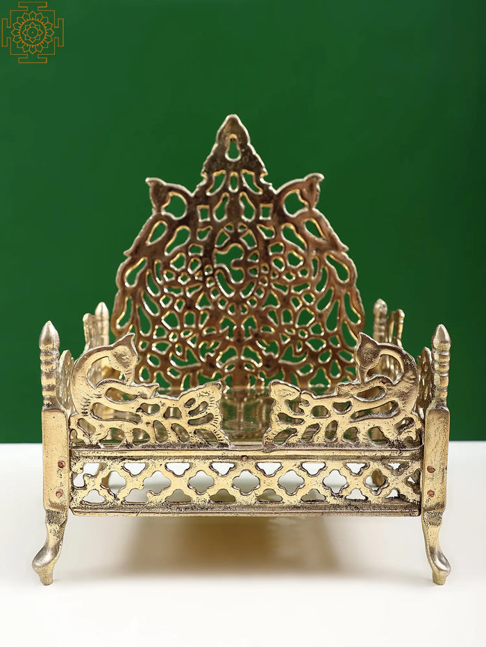 9" Deity Throne In Brass | Handmade | Made In India