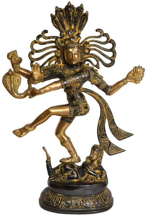 17" Handmade Brass Nataraja Shiva Statue for Home Decor