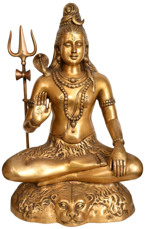 22" Blessing  Lord Shiva in Meditation | Brass Statue | Handmade | Made In India