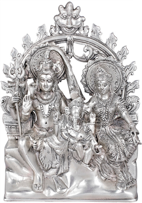 10" Shiva Family In Brass | Handmade | Made In India