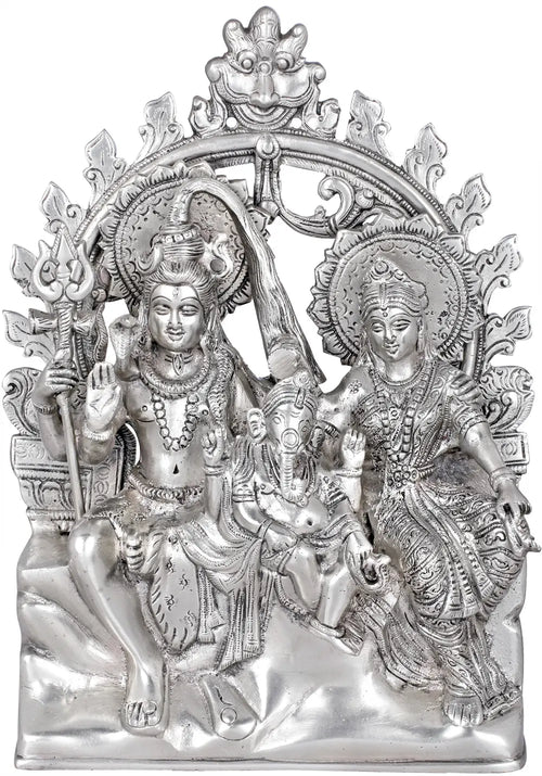 10" Shiva Family Brass Statue Handmade