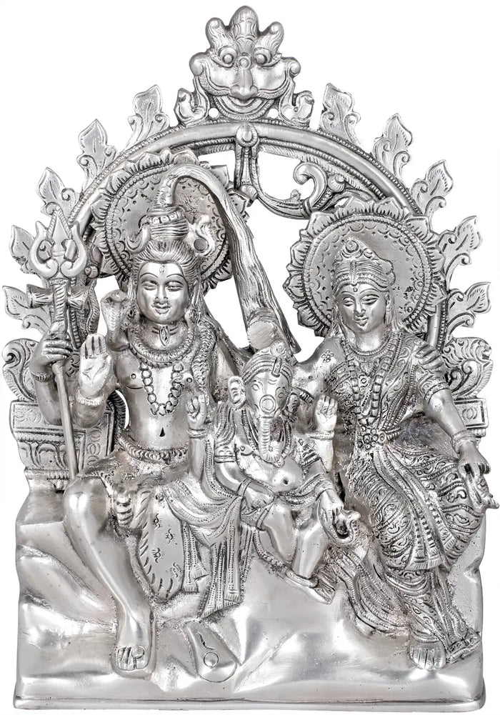 10" Shiva Family Brass Statue Handmade