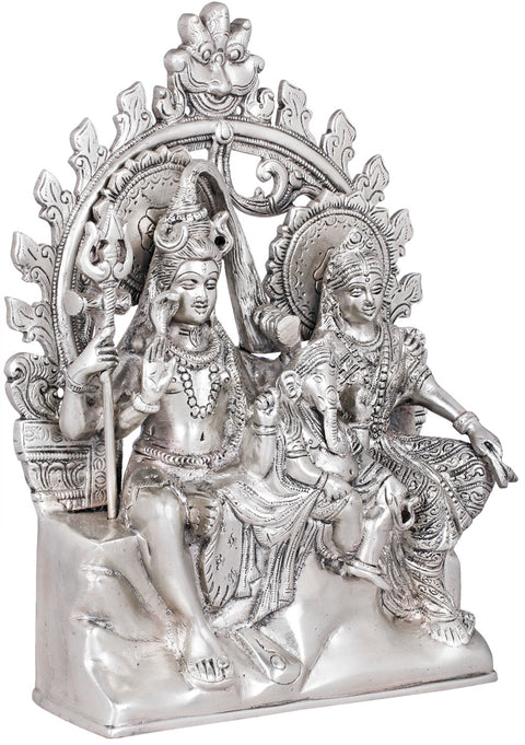 10" Shiva Family In Brass | Handmade | Made In India