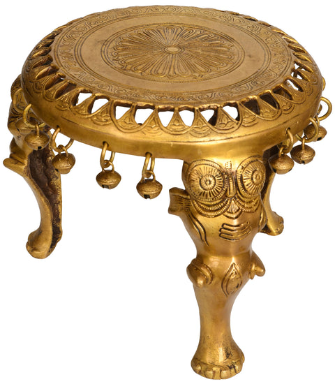 Ritual Chowki with Elephant Head Stands and Ghungroos