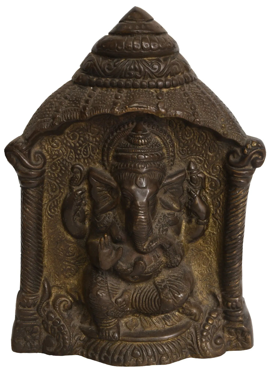 7" Brass Shri Ganesha Statue Handmade for Home Pooja