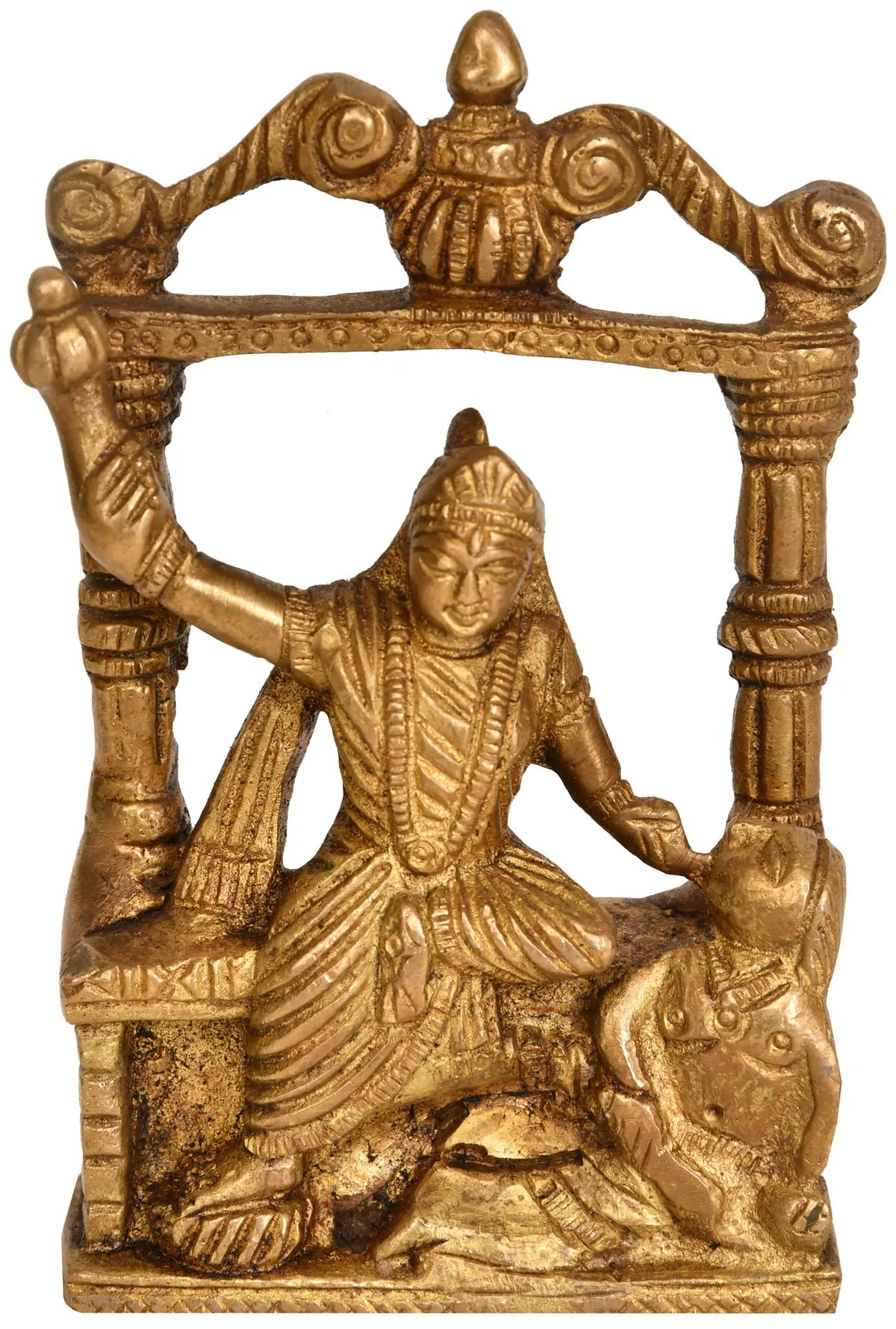 4" Brass Mahavidya Bagalamukhi Idol - One of the Ten Mahavidyas | Handmade