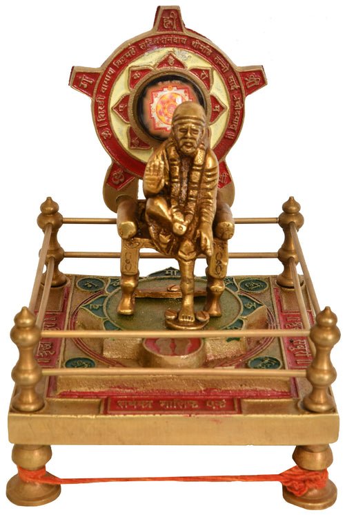 Sai Baba Brass Chowki Statue for Pooja