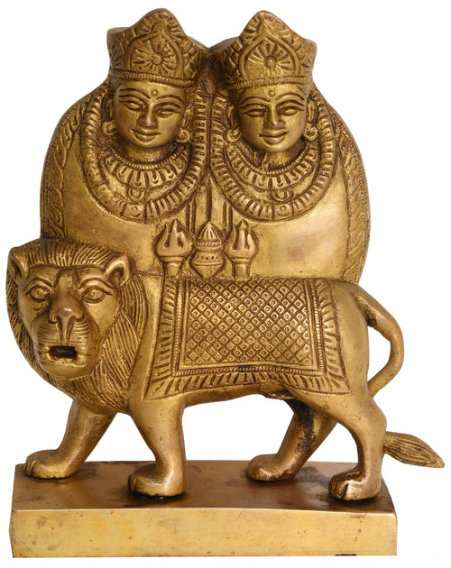 7" Chamunda Devi Handmade Brass Idol for Pooja