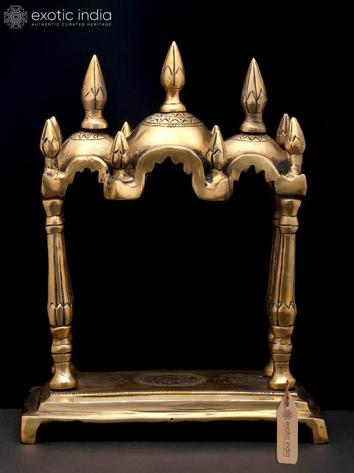 Three-Arched Temple Brass Sculpture