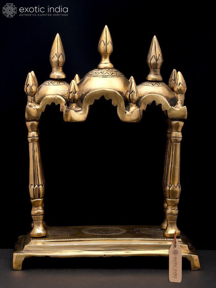 Three-Arched Temple Brass Sculpture