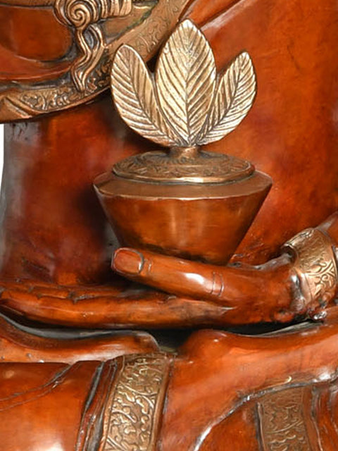 45" Large Size Tibetan Buddhist Medicine Buddha In Brass | Handmade | Made In India
