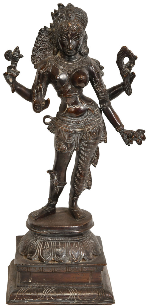 13" Ardhanarishvara Brass Statue Handmade