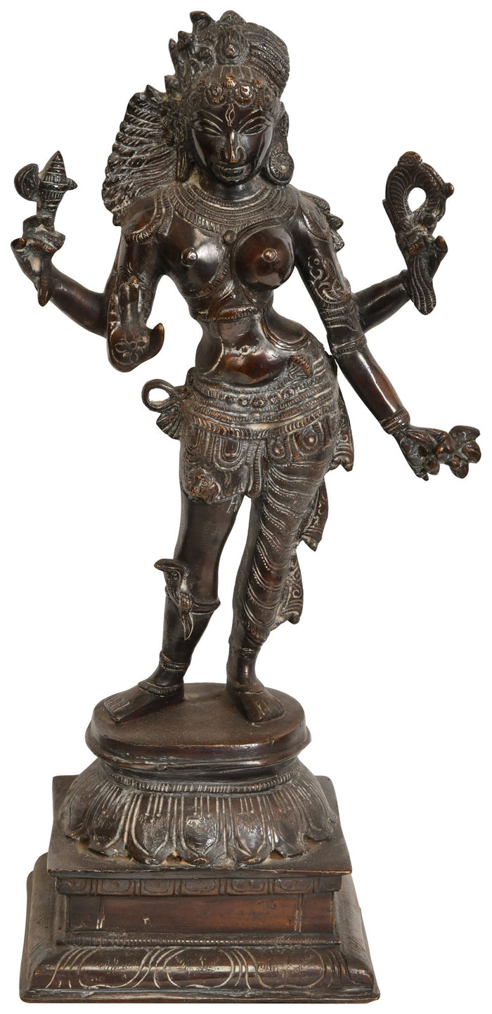 13" Ardhanarishvara Brass Statue Handmade