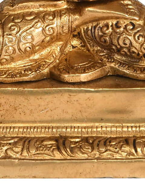 9" Tibetan Buddhist Deity Lord Buddha Under The Bodhi Tree In Brass | Handmade | Made In India