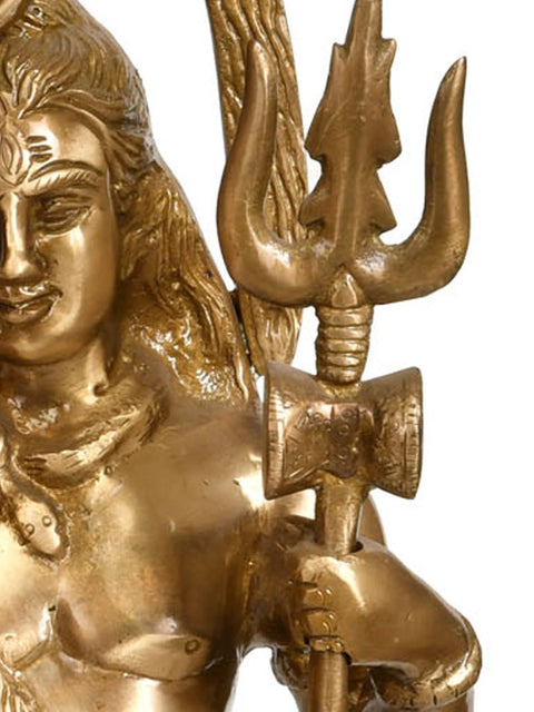 22" Lord Shiva Standing on Lotus In Brass | Handmade | Made In India