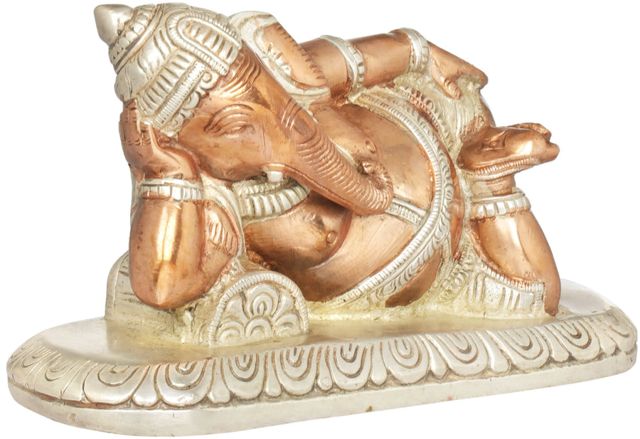 7" Handmade Ganesha Brass Statue for Home Decor
