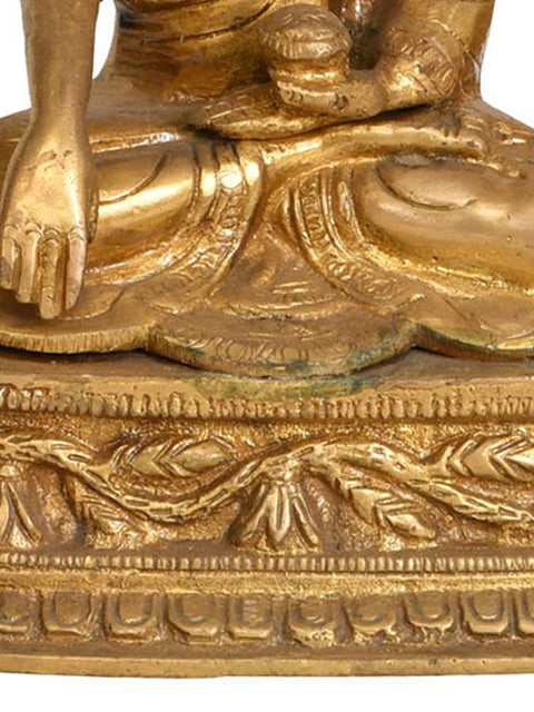 12" Lord Buddha Meditating Under the Bodhi Tree (Tibetan Buddhist Deity) In Brass | Handmade | Made In India