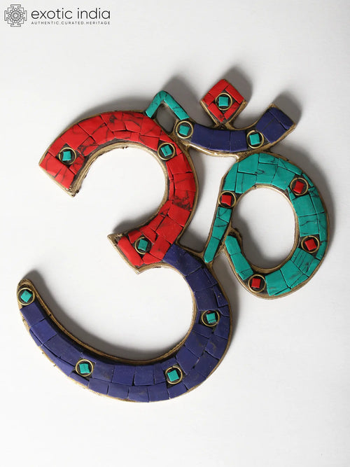 4" OM (AUM) Handmade Brass Wall Hanging Statue