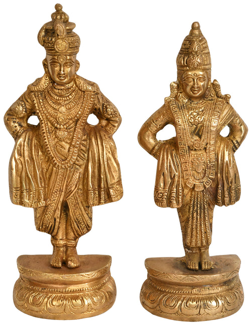 8" Swaminarayan Brass Idol Handmade