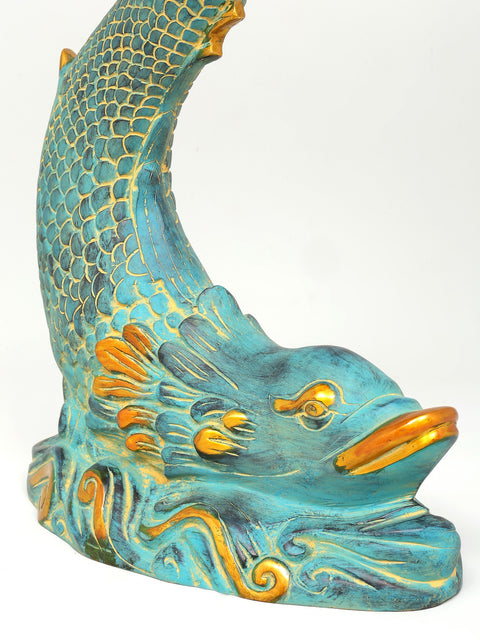 Urli Bowl on Fish Stand with Hanging Bells and Ghungroos