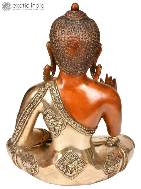 12" Lord Buddha in Abhaya Mudra (Tibetan Buddhist Deity) In Brass | Handmade | Made In India